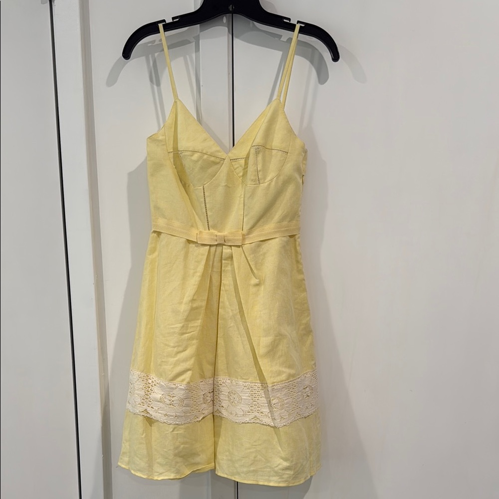 Allen B. By Allen Schwartz Yellow Sundress Sleeveless Mini